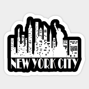 New York City Skyline - WHITE Sticker